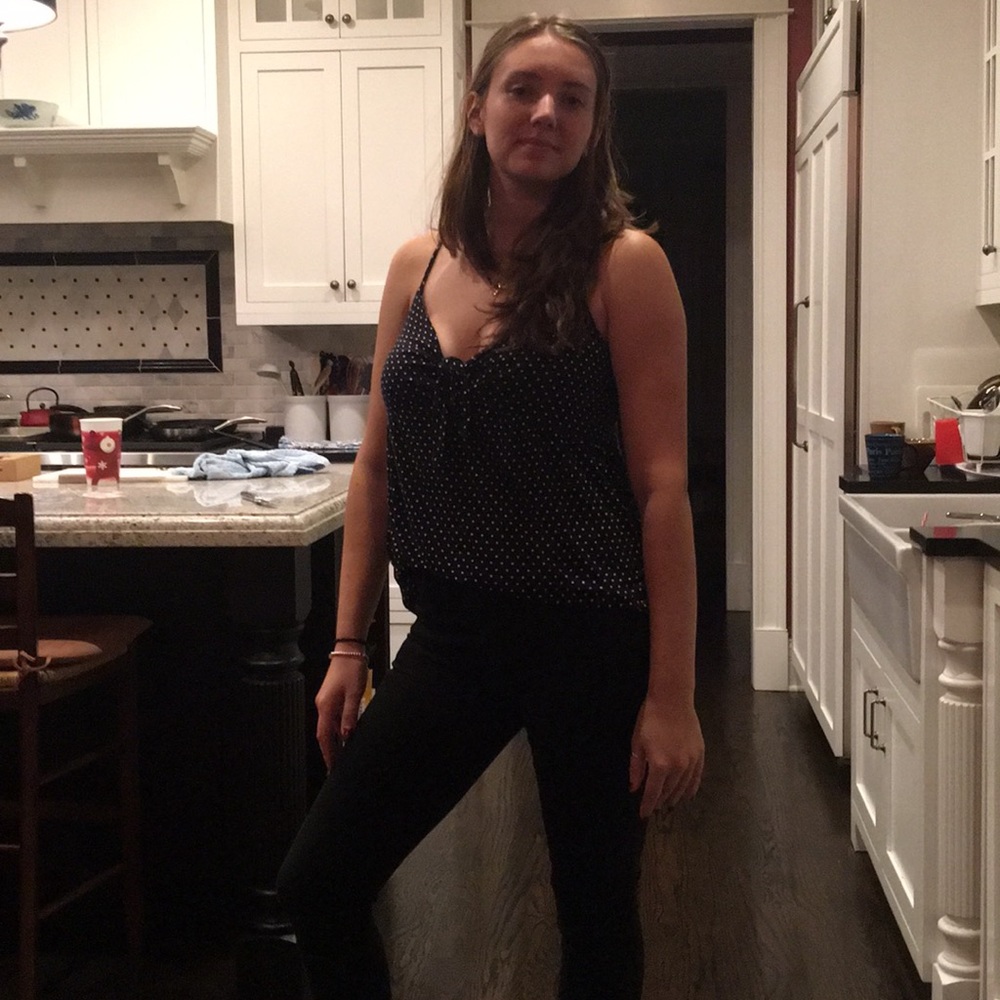 Polka dot, tie front tank